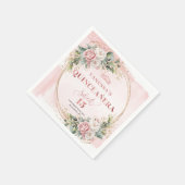 Blush Pink Floral Eucalyptus Napkin for Quince  スタンダードカクテルナプキン (角)