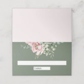 Blush Pink Floral Eucalyptus Sage Green Wedding プレイスカード (外部開封)