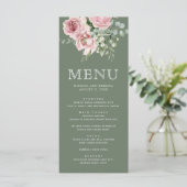 Blush Pink Floral Eucalyptus Sage Green Wedding メニュー (スタンド正面)