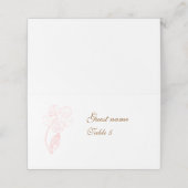 Blush Pink Floral Folded Tent Place Card プレイスカード (外部開封)