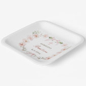 Blush Pink Floral Frame Baptism ペーパープレート (傾斜あり)