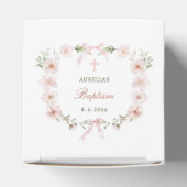 Blush Pink Floral Frame Baptism Heart フェイバーボックス (上部)