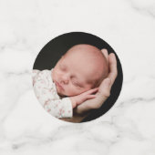 Blush Pink Floral Frame Baptism Table コンフェッティ (スモール正面)