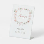 Blush Pink Floral Frame Favors 台座サイン (正面)