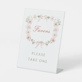 Blush Pink Floral Frame Favors 台座サイン