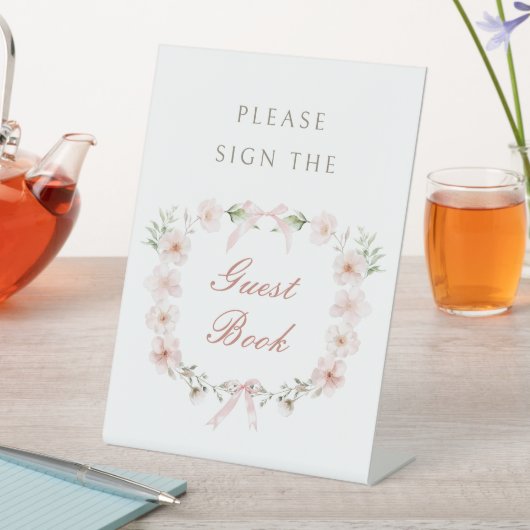 Blush Pink Floral Frame Guest Book 台座サイン (インサイチュ)