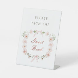 Blush Pink Floral Frame Guest Book 台座サイン