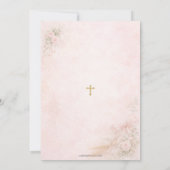 Blush Pink Floral Garden Bow Baptism Christening 招待状 (裏面)