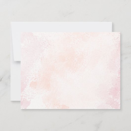 Blush Pink Floral Geometric Wedding RSVP Card 招待状 (裏面)