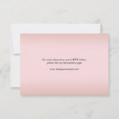 Blush Pink Floral Gold Butterfly Quinceanera 出欠カード (裏面)