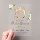 Blush Pink Floral Gold Horseshoe Bridal Shower アクリル招待状 (インサイチュ (ポータブル))