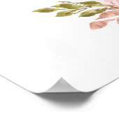 Blush Pink Floral Gold Tiara Quinceanera Welcome ポスター (角)