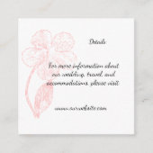 Blush Pink Floral Line Art Wedding Details エンクロージャーカード (正面)