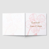 Blush Pink Floral Line Art Wedding Guest Book ゲストブック (全面)
