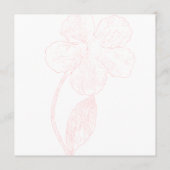Blush Pink Floral Line Art Wedding Menu Card メニュー (裏面)