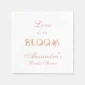 Blush Pink Floral Love is in Bloom Bridal Shower スタンダードカクテルナプキン (正面)