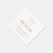 Blush Pink Floral Love is in Bloom Bridal Shower スタンダードカクテルナプキン (角)