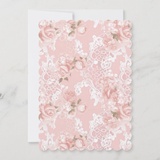 Blush Pink Floral Love is in Bloom Bridal Shower 招待状 (裏面)