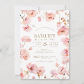 Blush Pink Floral Love is in Bloom Bridal Shower 招待状 (正面)