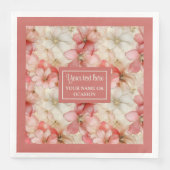 Blush Pink Floral Napkin Elegant Wedding Tableware (正面)