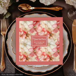 Blush Pink Floral Napkin Elegant Wedding Tableware