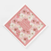 Blush Pink Floral Napkins Elegant Wedding Gift (コーナー)
