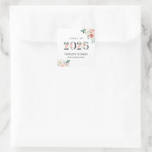 Blush Pink Floral Numbers Graduation Sticker スクエアシール (バッグ)