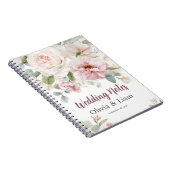 Blush Pink Floral Personalized Wedding Planner ノートブック (右側)