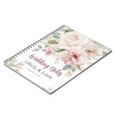 Blush Pink Floral Personalized Wedding Planner ノートブック (左側)