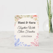 Blush Pink Floral Photo Wedding Invitation with Go カード (正面)
