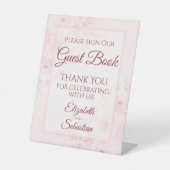 Blush Pink Floral Please Sign Our Guestbook Sign 台座サイン (正面)