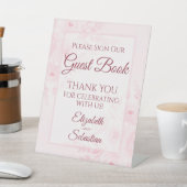 Blush Pink Floral Please Sign Our Guestbook Sign 台座サイン (インサイチュ)