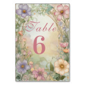 Blush Pink Floral Quinceanera Celebration テーブルナンバー (正面)
