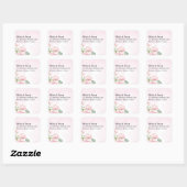 Blush Pink Floral Return Address Label スクエアシール (シート)