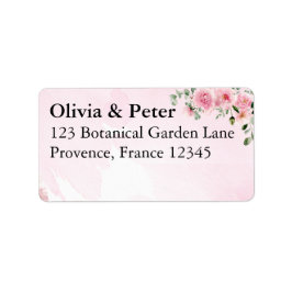 Blush Pink Floral Return Address Label ラベル