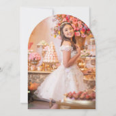 Blush Pink Floral Tiara Quinceanera Photo Arch 招待状 (裏面)