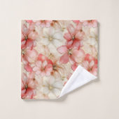 Blush Pink Floral Towel Elegant Monogram Wedding バスタオルセット (ウォッシュタオル)