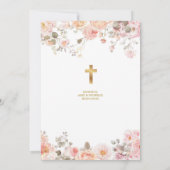 Blush Pink Floral Virgin Mary Bautizo Invitacion 招待状 (裏面)