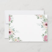 Blush Pink Floral Watercolor  サンキューカード (裏面)