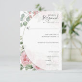Blush Pink Floral Watercolor Wedding 出欠カード (スタンド正面)