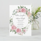 Blush Pink Floral Watercolor Wedding 招待状 (スタンド正面)