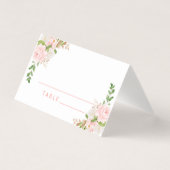 Blush pink floral Watercolor wedding place cards (正面)