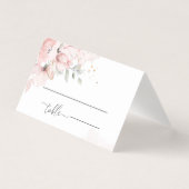 Blush pink floral Watercolor wedding place cards (正面)