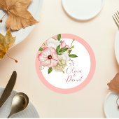 Blush Pink Floral Wedding Coaster ラウンドペーパーコースター