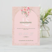 Blush Pink Floral Wedding Invitation 招待状 (スタンド正面)