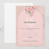 Blush Pink Floral Wedding Invitation 招待状 (正面/裏面)