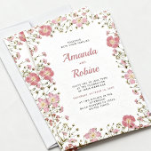 Blush Pink Floral Wedding Invitation 招待状