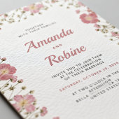 Blush Pink Floral Wedding Invitation 招待状