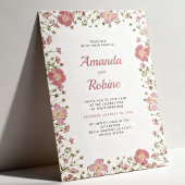 Blush Pink Floral Wedding Invitation 招待状