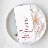 Blush Pink Floral Wedding Menu Card メニュー